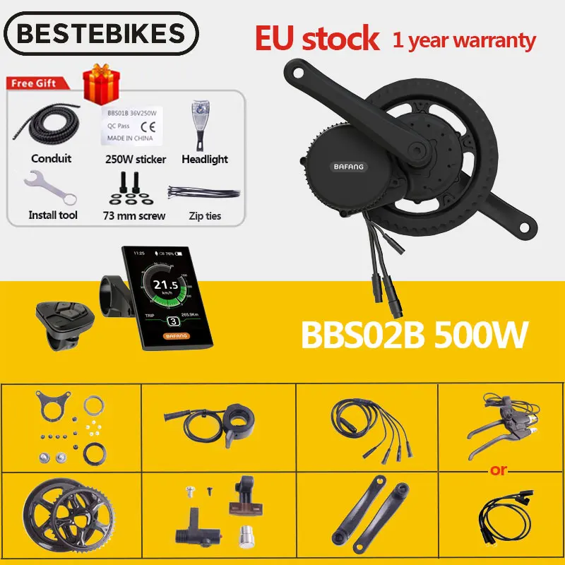 Bafang Мотор 36В 500 Вт BBS02B 8fun BBS BBS02 мотор среднего привода велосипед электрический eBike