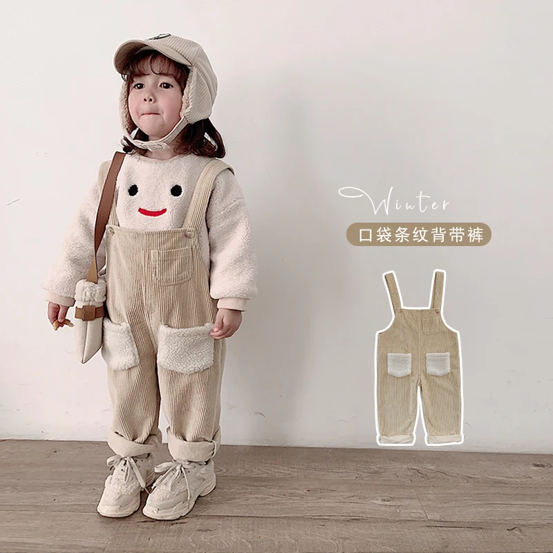 Girl and Boys Solid Color with Fleece Suspender Pants Autumn and Winter Clothes Toddler Loose Corduroy Baby Belt Trousers
Girl and Boys Solid Color with Fleece Suspender Pants Autumn and Winter Clothes Toddler Loose Corduroy Baby Belt Trousers