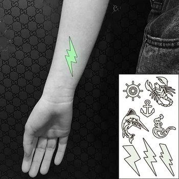 Waterproof Temporary Luminous Tattoo Sticker Swordfish Scorpion Anchor Lightning Pattern Flash Fake Tatto for Women Men
Waterproof Temporary Luminous Tattoo Sticker Swordfish Scorpion Anchor Lightning Pattern Flash Fake Tatto for Women Men