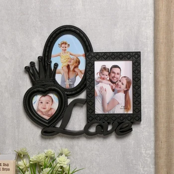 Photo frame plastic for 3 photos 7.5x7.5, 10x15 cm "Crown. Love" black 28x30.5x2.5 cm 4287433
Photo frame plastic for 3 photos 7.5x7.5, 10x15 cm "Crown. Love" black 28x30.5x2.5 cm 4287433