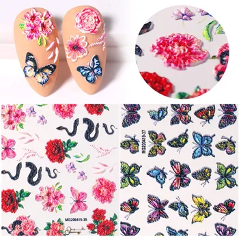 1 Sheet 6D Nail Sticker Butterfly Snake Sliders Transfer Sticker Beautiful Decals Decoration Nail Art Accessories DIY Design
1 Sheet 6D Nail Sticker Butterfly Snake Sliders Transfer Sticker Beautiful Decals Decoration Nail Art Accessories DIY Design