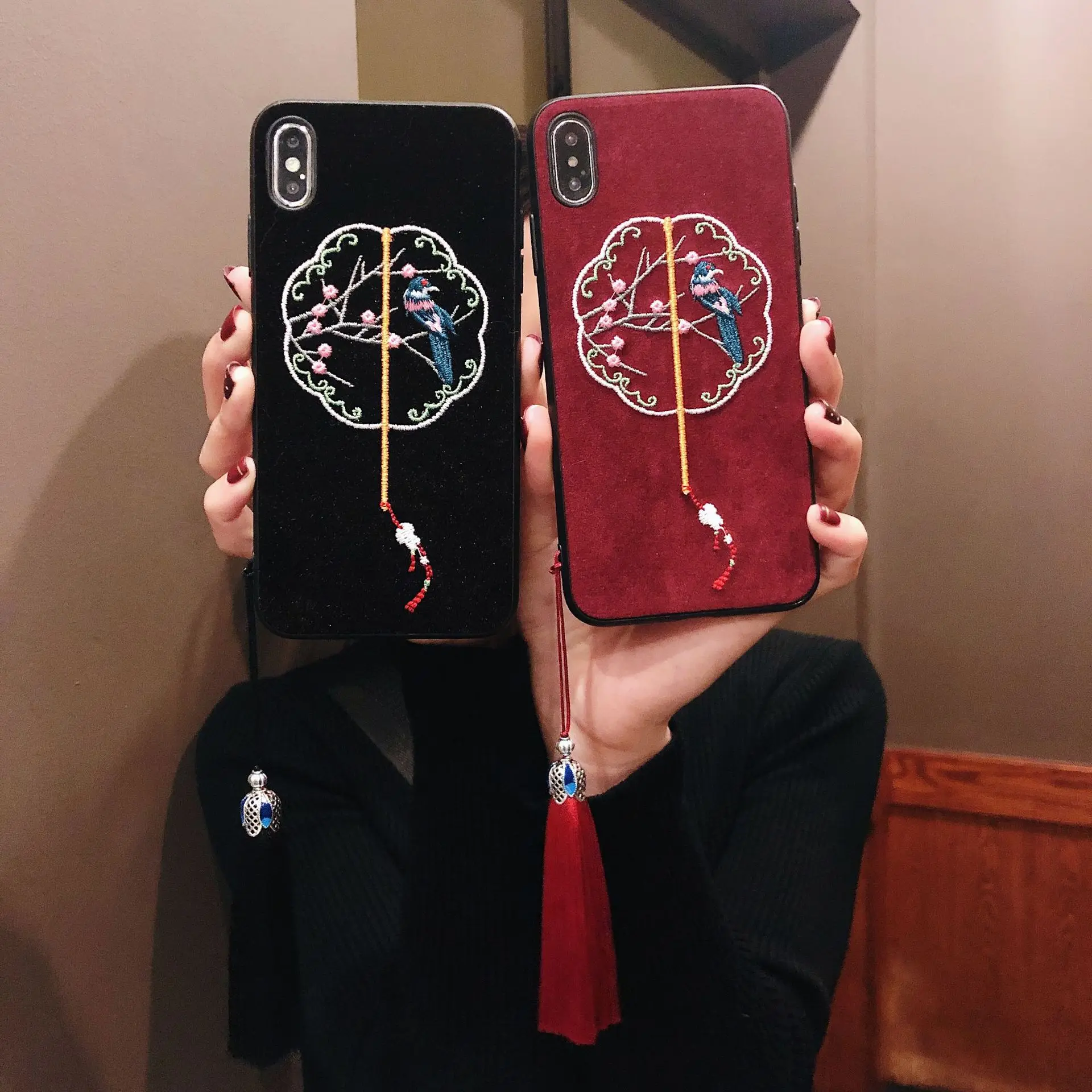Новый чехол для телефона с вышивкой в китайском стиле iPhone 11 Pro Max X XS XR 7 8 6 Plus
