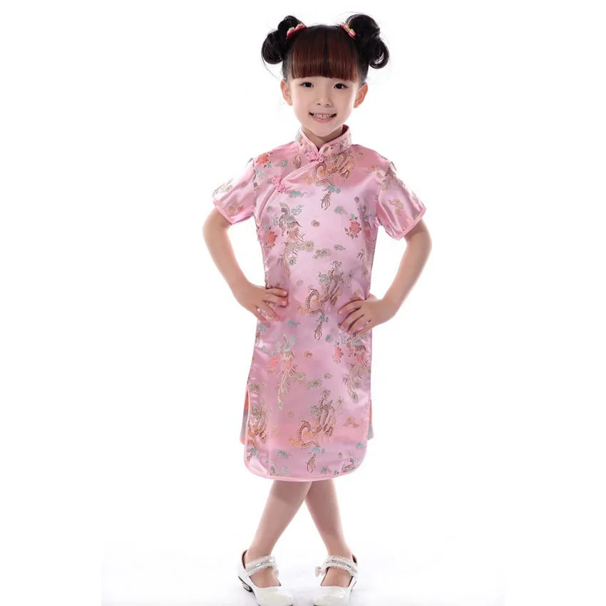 Детские традиционные восточные китайские костюмы для девочек атласные шелковые