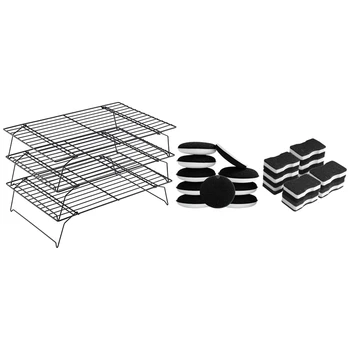 1 Set 3 Layer Stackable Cake Cooling Rack Tray & 1 Set Sponge Dishwasher Round Rectangular Cleaner Brush
1 Set 3 Layer Stackable Cake Cooling Rack Tray & 1 Set Sponge Dishwasher Round Rectangular Cleaner Brush