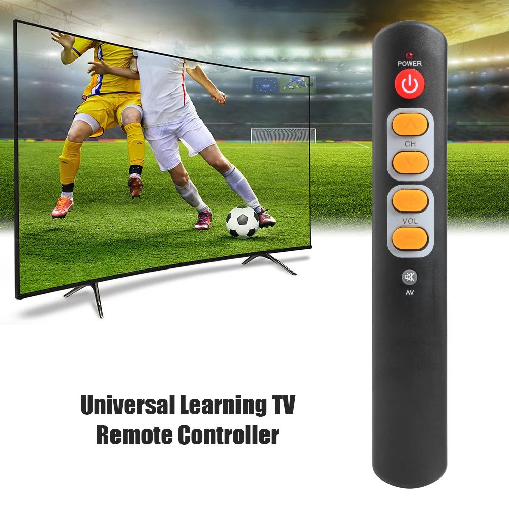 Universal 6 Big Yellow Button Learning Remote Control Copy IR for TV STB Electronic Smart Home Accessories | Электроника
