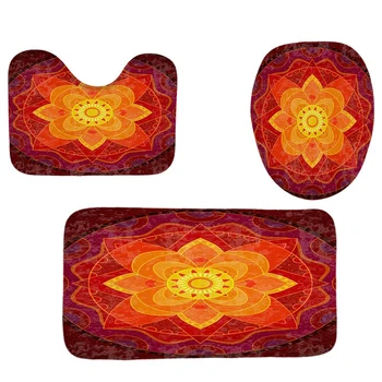 4Pcs Home Bathroom Decor Set Red Mandala Pattern Toilet Seat Cover Bath Mat Set+ Waterproof Shower Curtain
4Pcs Home Bathroom Decor Set Red Mandala Pattern Toilet Seat Cover Bath Mat Set+ Waterproof Shower Curtain