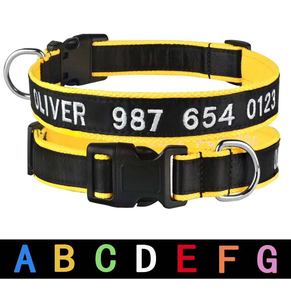 Nylon Embroidered Custom Personalized Dog Collar Pet Collars Adjustable Puppy Nameplate ID Collar Small Medium Large Yellow
Nylon Embroidered Custom Personalized Dog Collar Pet Collars Adjustable Puppy Nameplate ID Collar Small Medium Large Yellow