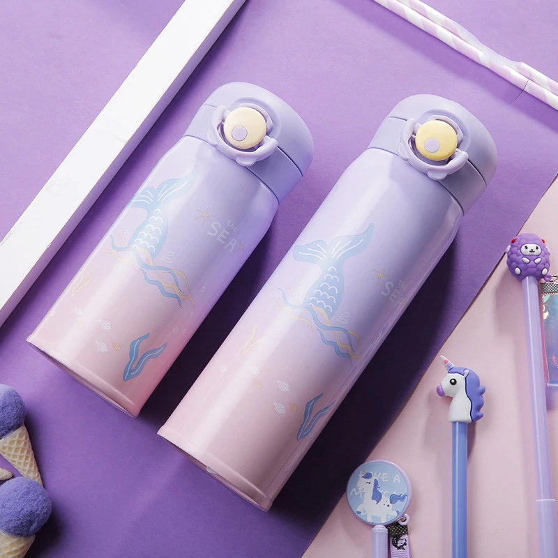 

Mermaid Shape Vacuum Insulated Bottle Water Drinks Flask Thermoses Travel Mug Tea Coffee Thermos Water Cup Stainless Steel