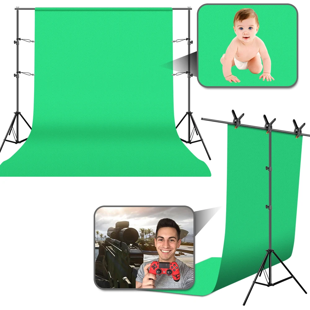 Photo Studio 2x3m Background Support 2x2m T-Shape Backdrop System Kit Chroma Key Green Screen 7 Clamps For Photo Portrait Video
Photo Studio 2x3m Background Support 2x2m T-Shape Backdrop System Kit Chroma Key Green Screen 7 Clamps For Photo Portrait Video