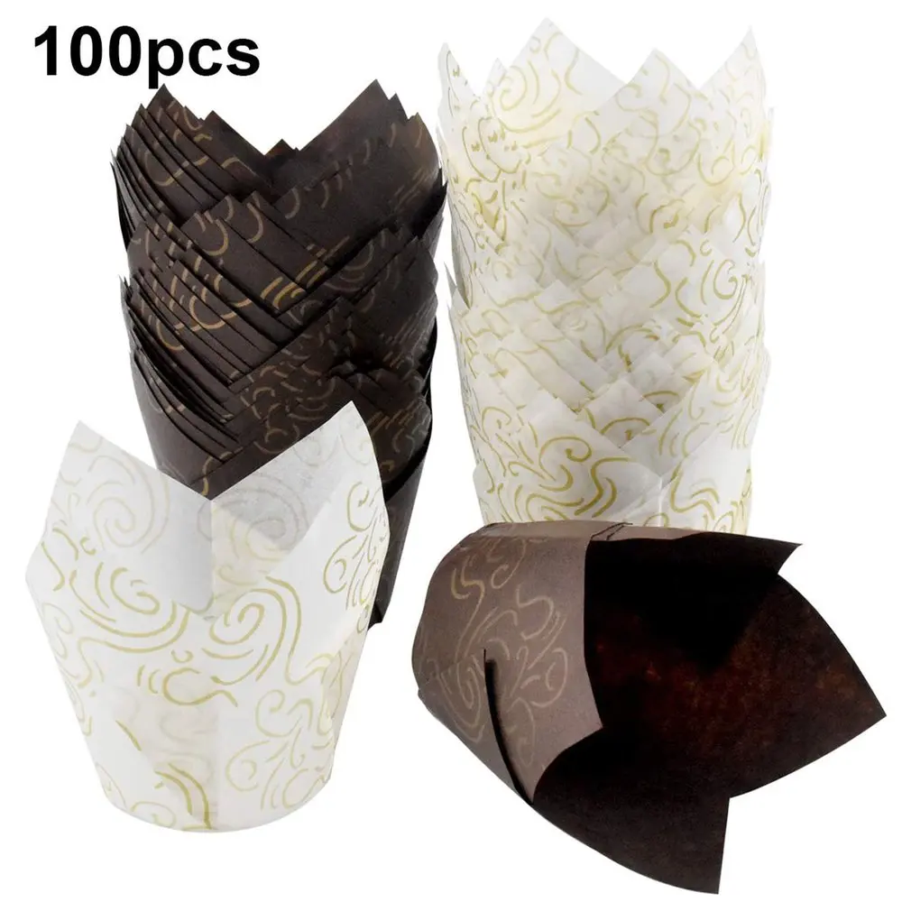 100Pcs Tulip Muffin Cupcake Paper Cups Oilproof Cupcake Liner Baking Muffin Box Cup Case Cake Decorating Tool Muffin Wrap
100Pcs Tulip Muffin Cupcake Paper Cups Oilproof Cupcake Liner Baking Muffin Box Cup Case Cake Decorating Tool Muffin Wrap
