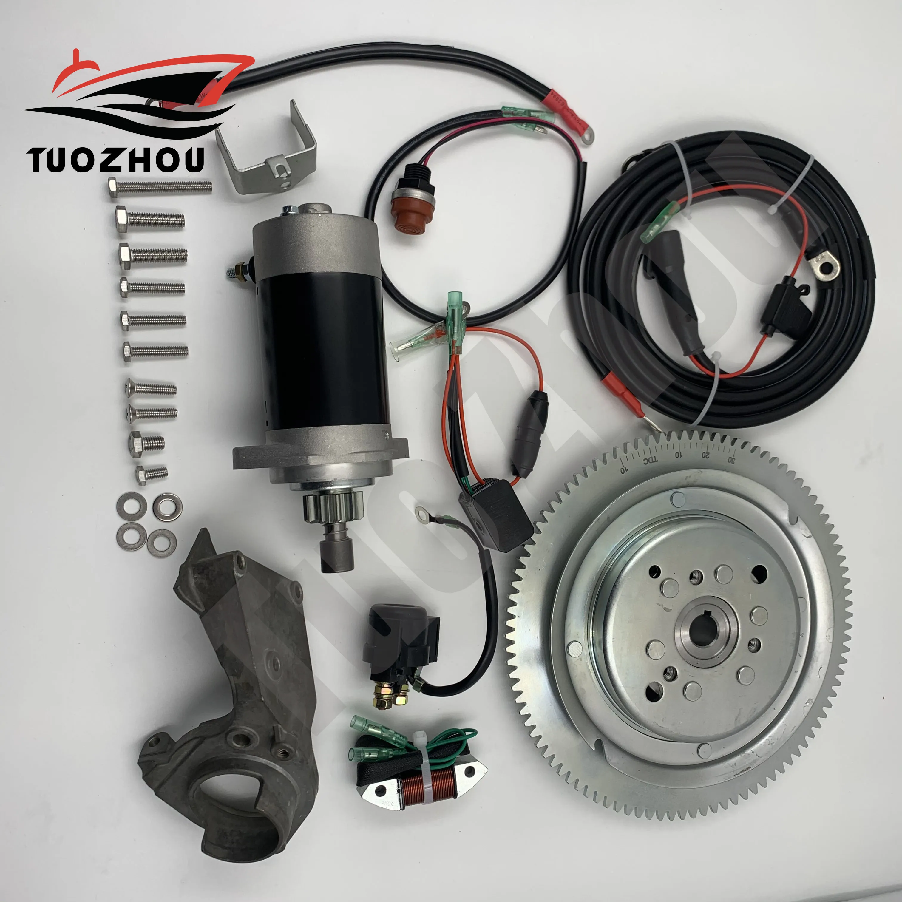 Electric Start Kit For YAMAHA outboard 30HP 2 stroke T30 hand starter refit Electric starter rotor assy starter motor 
Electric Start Kit For YAMAHA outboard 30HP 2 stroke T30 hand starter refit Electric starter rotor assy starter motor