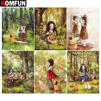 HOMFUN 5D DIY Full Diamond Embroidery "Girl forest flower animal" Diamond Painting Cross Stitch Rhinestone Home Decoration
HOMFUN 5D DIY Full Diamond Embroidery "Girl forest flower animal" Diamond Painting Cross Stitch Rhinestone Home Decoration