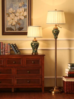 American Flower Pattern Coffee Table Floor Lamp American Country Green Metal Living Room Bedroom Bedside Standing Lamp 
American Flower Pattern Coffee Table Floor Lamp American Country Green Metal Living Room Bedroom Bedside Standing Lamp