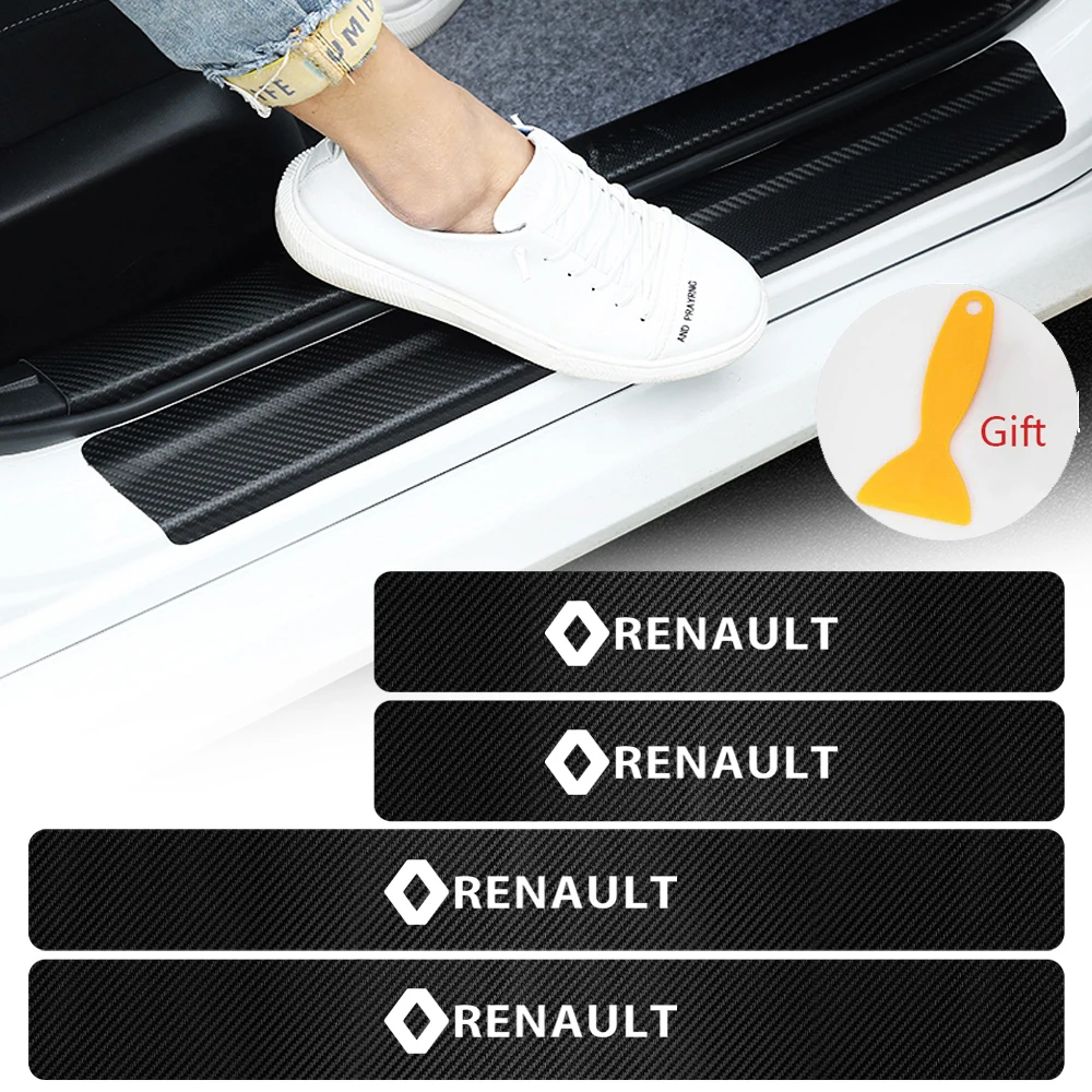 4PCS Car Door Sill Stickers Decals for Renault DACIA Logan Loguna Zoe Koleos Fluence Duster Megane Scenic Sandero Captur Kadjar 
4PCS Car Door Sill Stickers Decals for Renault DACIA Logan Loguna Zoe Koleos Fluence Duster Megane Scenic Sandero Captur Kadjar