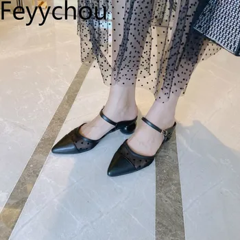 Women Slippers Mules Shoes Med Heel Pu Pointed Toe Thick Heel Patchwork Buckle 2020 Outside Casual New Sexy Fashion Beige Black
Women Slippers Mules Shoes Med Heel Pu Pointed Toe Thick Heel Patchwork Buckle 2020 Outside Casual New Sexy Fashion Beige Black