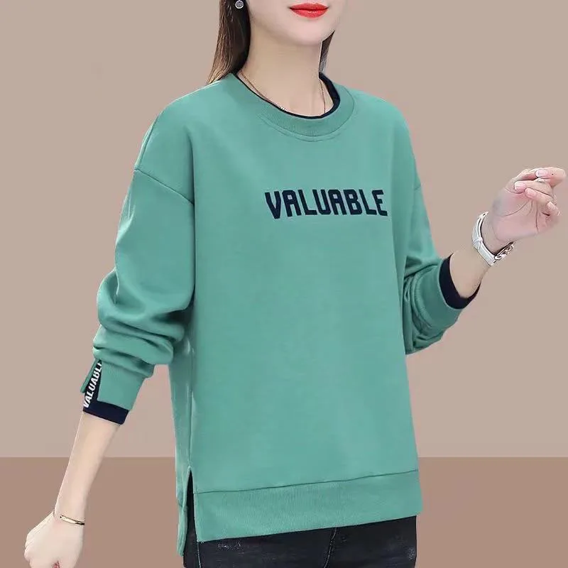 Повседневные женские топы, толстовки, весна-осень 2022, новинка, 4XL, Свободный свитшот с круглым вырезом и надписью, пальто, Женский пуловер
Повседневные женские топы, толстовки, весна-осень 2022, новинка, 4XL, Свободный свитшот с круглым вырезом и надписью, пальто, Женский пуловер