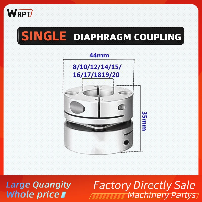 1pc Single mode coupling 44-35 inner bore8/10/12/14/15/16/17/18/19/20 Diaphragm Servomotor Screw Encoder Rigid coupler
1pc Single mode coupling 44-35 inner bore8/10/12/14/15/16/17/18/19/20 Diaphragm Servomotor Screw Encoder Rigid coupler