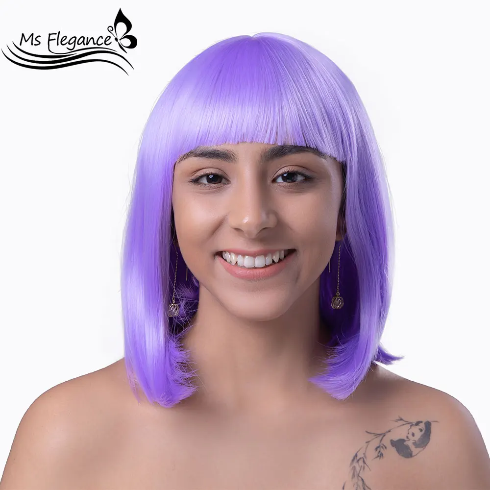 MS FLEGANCE Woman's Short Purple Bob Wig With Bangs Cosplay Synthetic Wigs for Women Natural Pink Wigs Lolita Daily Party Wigs
MS FLEGANCE Woman's Short Purple Bob Wig With Bangs Cosplay Synthetic Wigs for Women Natural Pink Wigs Lolita Daily Party Wigs