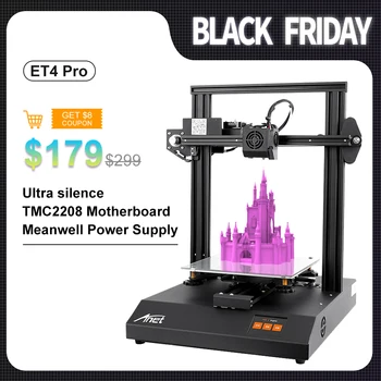 Anet ET4 Pro 3D printer Ultra Silent with TMC2208 Stepper Driver Metal Frame Print size 220*220*250mm Desktop 3d Printer DIY Kit
Anet ET4 Pro 3D printer Ultra Silent with TMC2208 Stepper Driver Metal Frame Print size 220*220*250mm Desktop 3d Printer DIY Kit