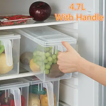 Food Storage Box Sealed Crisper Refrigerator Case Kitchen Organizer Box with Plastic Handle Large Capacity Food Boxs 4.7L
Food Storage Box Sealed Crisper Refrigerator Case Kitchen Organizer Box with Plastic Handle Large Capacity Food Boxs 4.7L