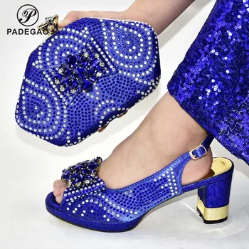 Fashion 2020 New Blue Color Rhinestone Woman Shoes And Matching Bag Set African Style Pumps Shoes And Bag Set For Party 
Fashion 2020 New Blue Color Rhinestone Woman Shoes And Matching Bag Set African Style Pumps Shoes And Bag Set For Party