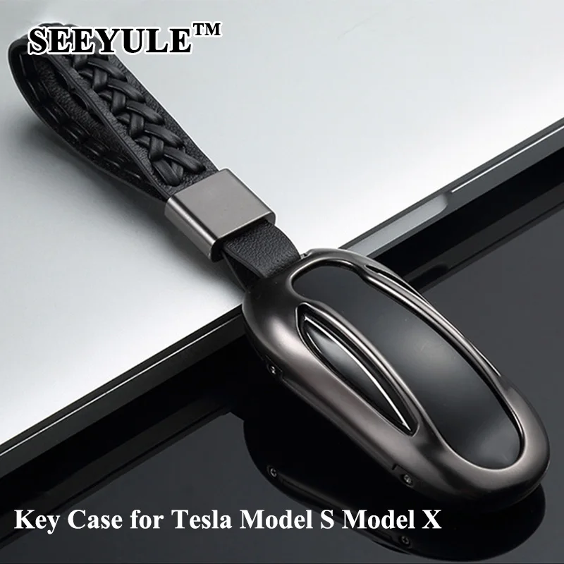 1pc SEEYULE Aluminum Alloy Car Key Case Cover Leather Belt Key Shell Protector Accessories for Tesla Model S Model X 2014-2020
1pc SEEYULE Aluminum Alloy Car Key Case Cover Leather Belt Key Shell Protector Accessories for Tesla Model S Model X 2014-2020