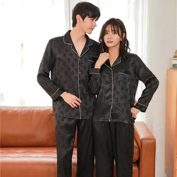 Wmyqdlq New Style Pajamas Women Spring And Autumn Couples Simple Printing Ice Silk Long-Sleeved Trousers Two-Piece Home Service
Wmyqdlq New Style Pajamas Women Spring And Autumn Couples Simple Printing Ice Silk Long-Sleeved Trousers Two-Piece Home Service