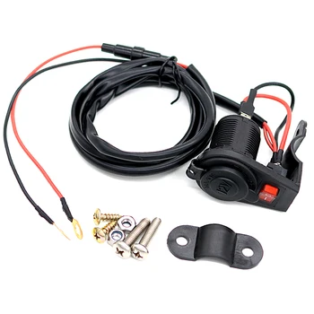 12-24V Motorcycle Cigarette Lighter Power Socket with Bracket LED light switch Fire-retardant ABS for charge phone tablet GPS 
12-24V Motorcycle Cigarette Lighter Power Socket with Bracket LED light switch Fire-retardant ABS for charge phone tablet GPS