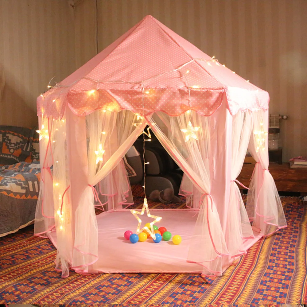 Lovely Pink Room Girl Princess Castle Tents Children Folding Playhouse Lodge Kids Ball Pool Christmas Gift
Lovely Pink Room Girl Princess Castle Tents Children Folding Playhouse Lodge Kids Ball Pool Christmas Gift