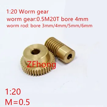 0.5 Modulus 20 Teeth Brass Worm Gear Wheel & 4mm Hole Dia Worm Gear rod Shaft Kits 1:20 Reduction Ratio with Screw
0.5 Modulus 20 Teeth Brass Worm Gear Wheel & 4mm Hole Dia Worm Gear rod Shaft Kits 1:20 Reduction Ratio with Screw