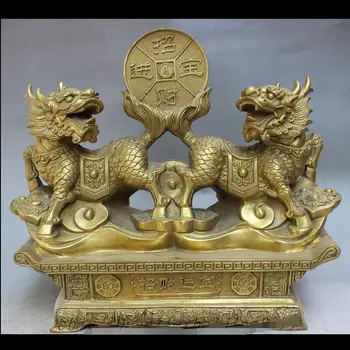 wan67104084+++16" Chinese Brass FengShui Home Decoration RuYi ZhaoCai Dragon Kylin Statue
wan67104084+++16" Chinese Brass FengShui Home Decoration RuYi ZhaoCai Dragon Kylin Statue