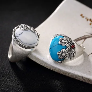 990 Sterling Silver Rings for Women S990 Turquoise Plum Blossom Women Rings Hot Sale Prevent Oxidation Resizable Rings Wholesale
990 Sterling Silver Rings for Women S990 Turquoise Plum Blossom Women Rings Hot Sale Prevent Oxidation Resizable Rings Wholesale