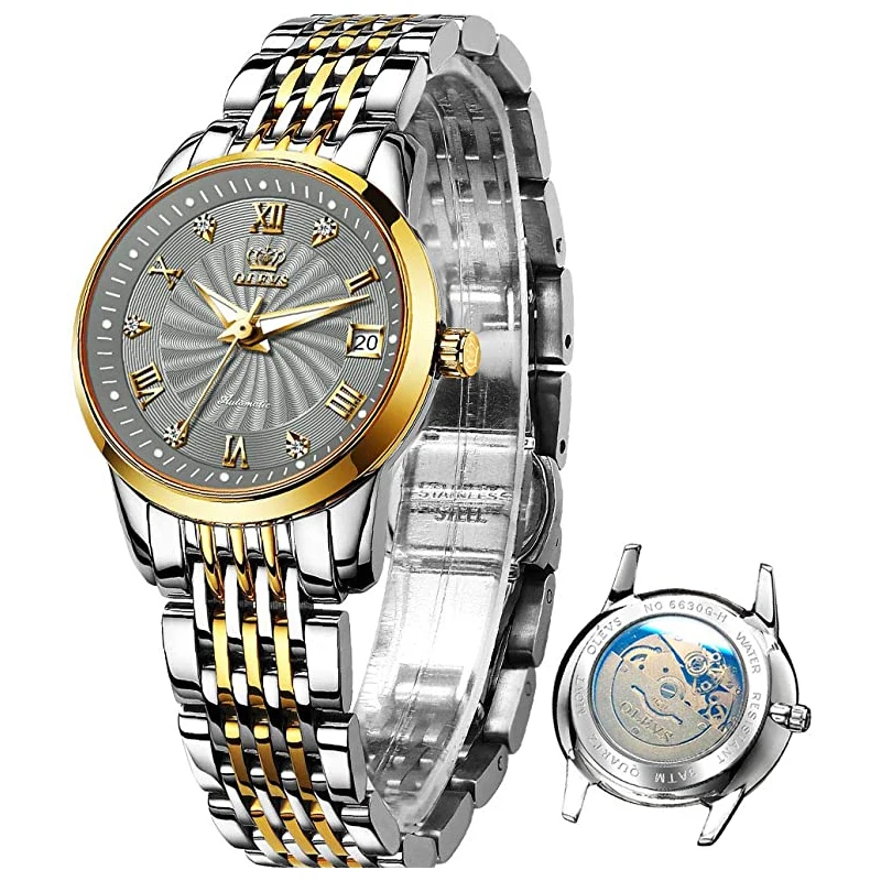 Женские Механические часы OLEVS наручные с роскошным браслетом элегантные женские автоматические 6630|Женские