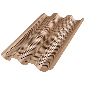 1Pc Simple French Bread Pan Nonstick French Baguette Baking Tray Heavy Steel Three-Slot Mould for Baker Cook (Champagne Gold)
1Pc Simple French Bread Pan Nonstick French Baguette Baking Tray Heavy Steel Three-Slot Mould for Baker Cook (Champagne Gold)