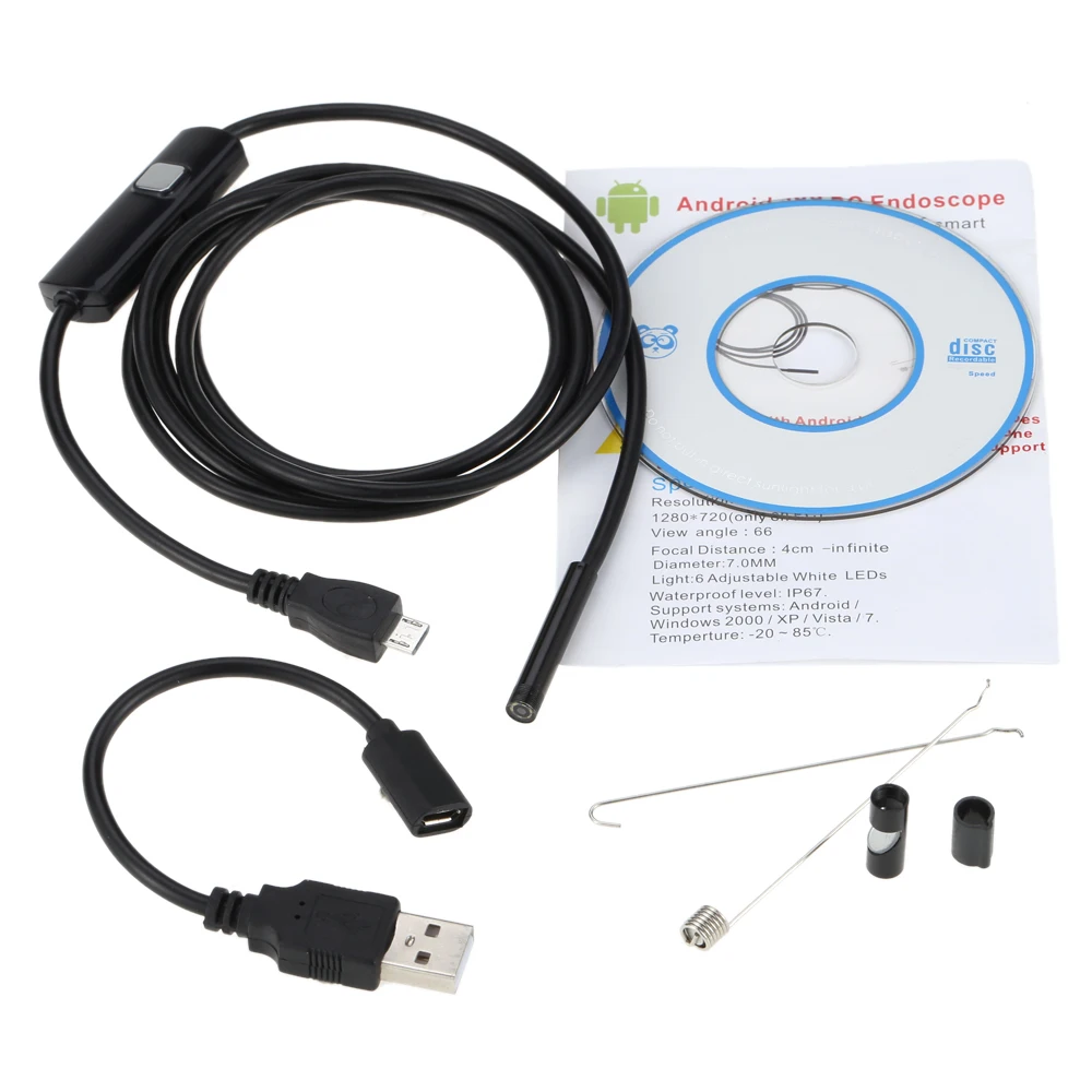 5.5mm 1.5m Digital USB Endoscope Borescope Handheld Inspection Snake Camera 6 Adjustable Led for Android Smartphones/Laptops
5.5mm 1.5m Digital USB Endoscope Borescope Handheld Inspection Snake Camera 6 Adjustable Led for Android Smartphones/Laptops