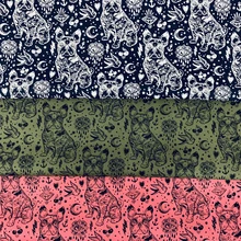 Bulldog Impressão Lua Pássaro Artesanal de Retalhos de Tecido de Lona de Algodão Saco De Costura Travesseiro Diy Toalha de Mesa Sofá Cortina 91cm * 145cm(China)