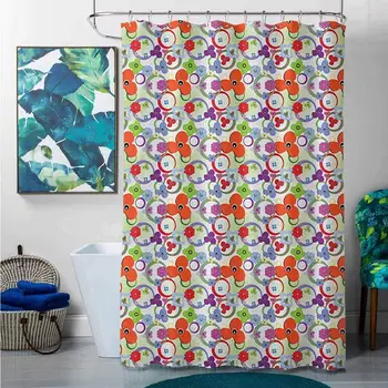 Shower Curtains for Kids Unisex Colorful,Rainbow Colored Flowers and Rings on Ombre Style Green Toned Abstract Background,
Shower Curtains for Kids Unisex Colorful,Rainbow Colored Flowers and Rings on Ombre Style Green Toned Abstract Background,