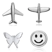 Rinhoo New Silver สีเครื่องบิน SMILE FACE ผีเสื้อขนาดเล็กเข็มกลัดเข็มกลัดสำหรับหญิงสาวปกชุด Pin เข็มกลัดเครื่...(China)