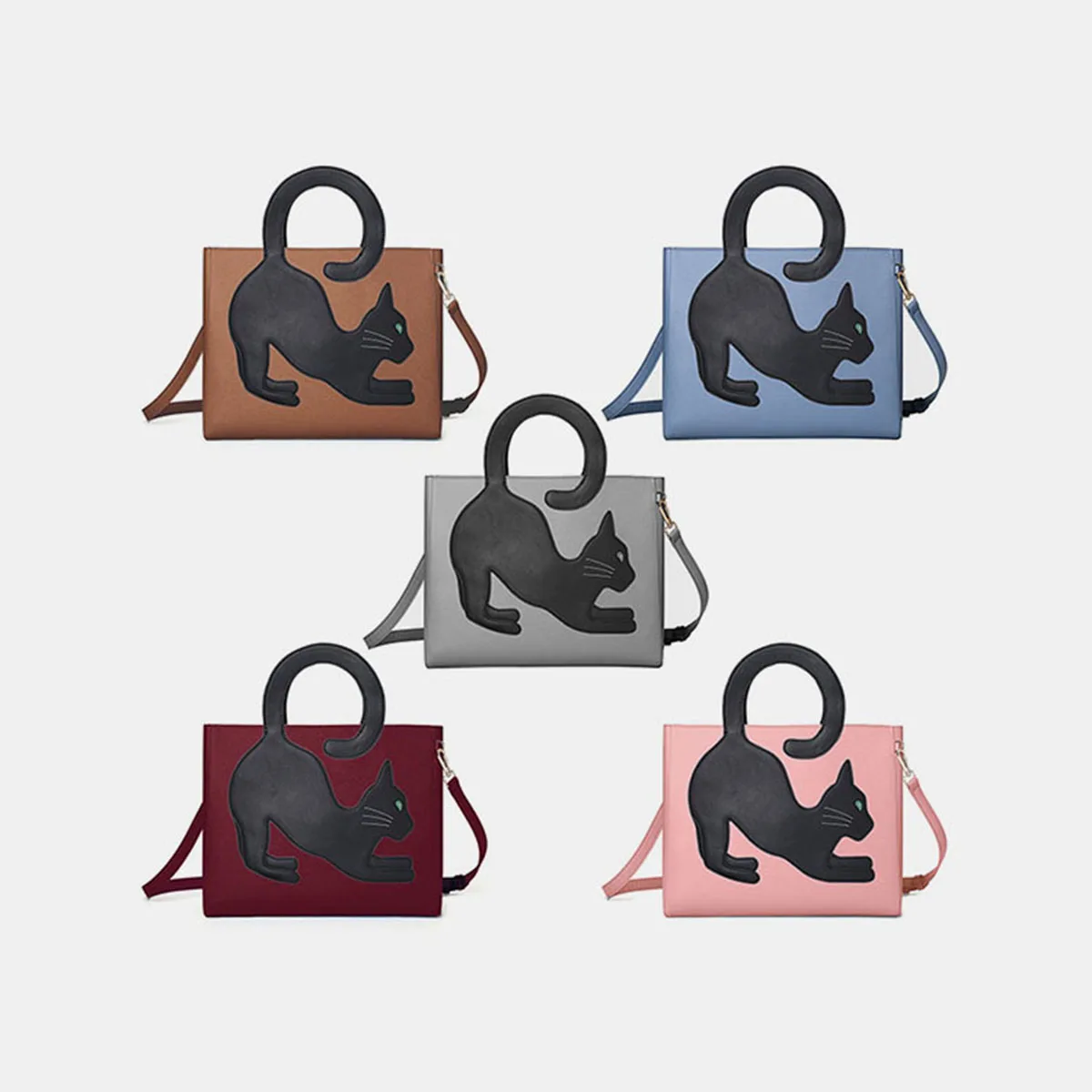 Women Cat Pattern Handbag Crossbody Bag Women's Cat Tail Patterned Handbag PU Leather Shoulder Messenger Bag Zipper Briefcase Women Cat Pattern Handbag Crossbody Bag Women's Cat Tail Patterned Handbag PU Leather Shoulder Messenger Bag Zipper Briefcase