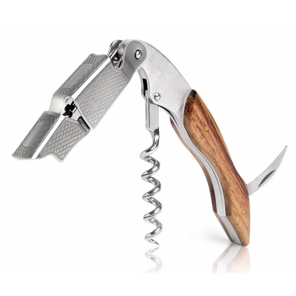 High Quality Wood Handle Professional Wine Opener Multifunction Portable Screw Corkscrew Wine Bottle Opener Cook Tools