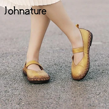 Johnature 2020 New Spring Flats Women Shoes Genuine Leather Hook & Loop Casual Round Toe Shallow Handmade Concise Ladies Shoes
Johnature 2020 New Spring Flats Women Shoes Genuine Leather Hook & Loop Casual Round Toe Shallow Handmade Concise Ladies Shoes