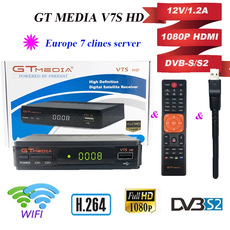 Hot satellite receiver GTMEDIA V7S HD satellite decoder DVB-S2 64M bits Serial Flash with free Spain 7-line cccam freesat v7s hd
Hot satellite receiver GTMEDIA V7S HD satellite decoder DVB-S2 64M bits Serial Flash with free Spain 7-line cccam freesat v7s hd
