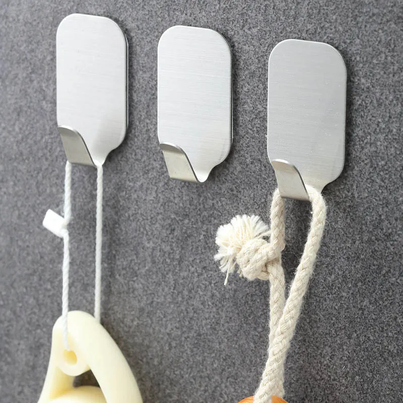 6PCS Self Adhesive Hooks Stainless Steel 3MM Adhesive Wall Hanger For Kitchen Bathroom Office Storage Closet Waterproof Hook
6PCS Self Adhesive Hooks Stainless Steel 3MM Adhesive Wall Hanger For Kitchen Bathroom Office Storage Closet Waterproof Hook