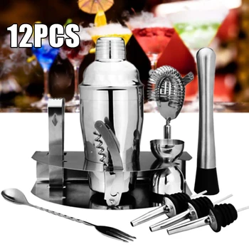 12PCS Cocktail Shaker Set High Quality Maker Mixer Spirits Muddler Bartender Kit Stainless Steel Wine Tool
12PCS Cocktail Shaker Set High Quality Maker Mixer Spirits Muddler Bartender Kit Stainless Steel Wine Tool