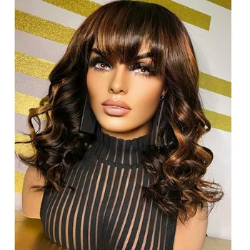 Peruvian Highlight Loose Body Wave Silk Base Lace Front Human Hair Wigs with Bangs 180Density Pre Plucked 360 Lace Frontal Wigs
Peruvian Highlight Loose Body Wave Silk Base Lace Front Human Hair Wigs with Bangs 180Density Pre Plucked 360 Lace Frontal Wigs