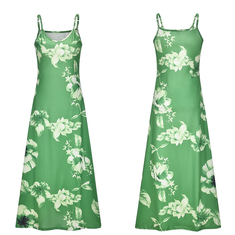 Sexy Maxi Dresses For Women Boho Print V-Neck Floral Sundresses Women Sleeveless Plus Size Dresses For Women 4xl 5xl Summer 2020