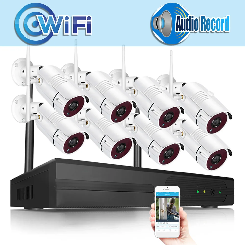 Wireless 4CH/8CH CCTV System Wifi NVR Kit 960P IP Camera Record Outdoor Indoor VandalProof Bullet | Безопасность и защита