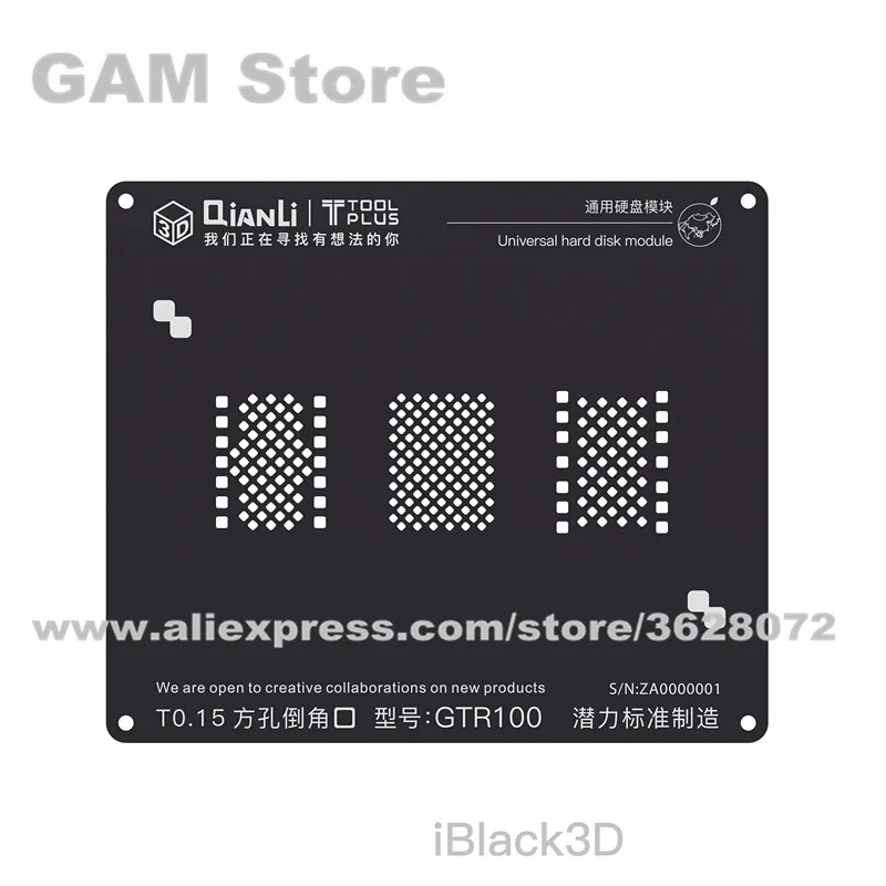 Трафарет iBlack 3D BGA для iPhone 6 6Plus 6S Plus 7 7Plus iPad Pro флэш память Nand чип Reball IC Pin припой