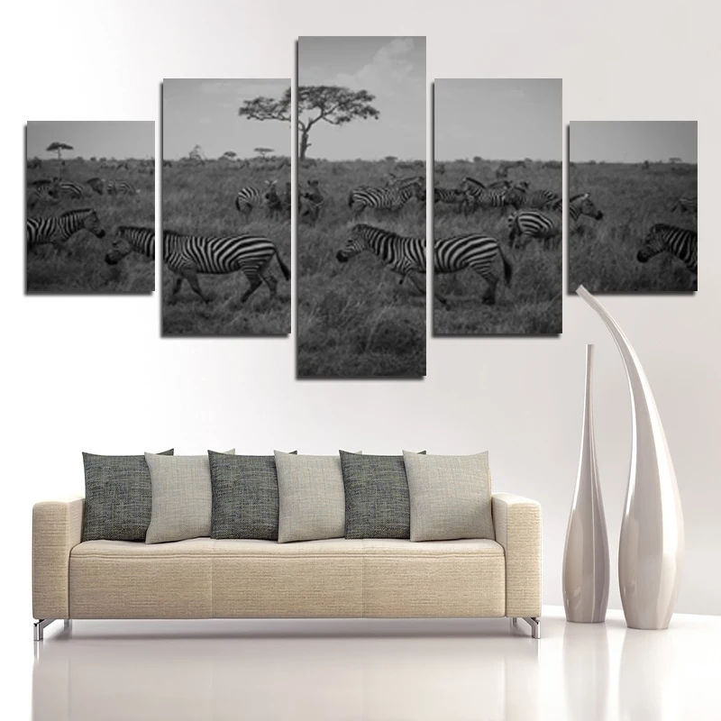 5 Panels Of Gray Zebra Herd Can Color Irregular Decorative Painting HD Printing Pictures Posters With Waterproof Ink For Decora
5 Panels Of Gray Zebra Herd Can Color Irregular Decorative Painting HD Printing Pictures Posters With Waterproof Ink For Decora