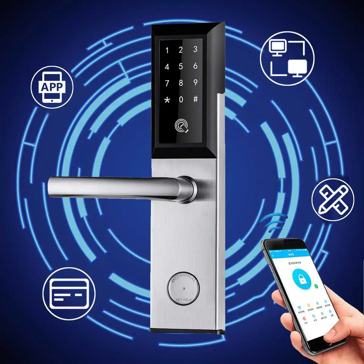 Electronic Digital Door Lock Wifi Control Touch Keypad Entry Smart Door Locks App Remote Home Hotel Apartment Code
Electronic Digital Door Lock Wifi Control Touch Keypad Entry Smart Door Locks App Remote Home Hotel Apartment Code